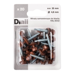 Wkręt samowiercący Diall OD 4,8 x 35 mm brązowy