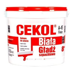 Gotowa gładź szpachlowa Cekol A-45 8 kg biała