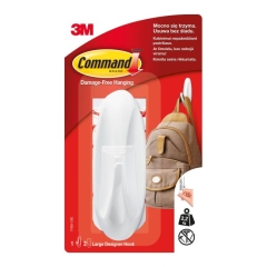 Haczyk owalny Command 3M udźwig do 2,2 kg biały