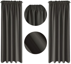 ZASŁONA ZACIEMNIAJĄCA NA TAŚMIE 135X270 SZARA GŁADKA ELEGANCKA