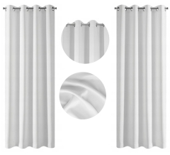 ZASŁONA Zaciemniająca blackout 135X250 BIAŁA przelotki DO SALONU SYPIALNI