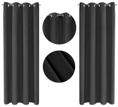 ZASŁONA ZACIEMNIAJĄCA 100% 135X250 PRZELOTKI czarna
