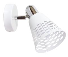 Lampa Kinkiet E14 Chrom Biały