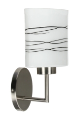 Lampa VISOLA Kinkiet E27 Nikiel MAT BRĄZOWE PASKI