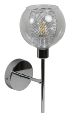 Kinkiet E14 Chrom Klosz Bezbarwny