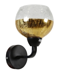 Złota Lampa Kinkiet E27 Czarny