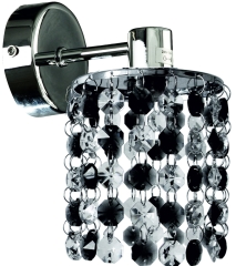 Lampa Kinkiet G9 Chrom Kryształki KI CZARNE