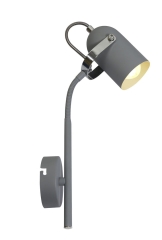 Lampa Kinkiet NA WYSIĘGNIKU E14 Szary