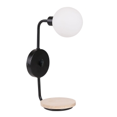 Lampa Kinkiet Czarny 2 G9 Klosz Biały