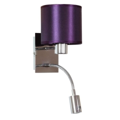 Lampa Kinkiet E14 LED Z WYŁĄCZNIKIEM Chrom Fioletowy