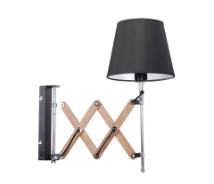 Lampa Kinkiet Chrom E27 abażur Czarny