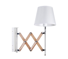 Lampa Kinkiet Chrom E27 abażur Biały