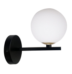 Lampa Kinkiet Czarny Złoty G9 Klosz Biały