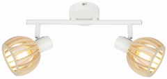 Lampa Sufitowa Żyrandol Listwa 2 E14 Biały Drewno