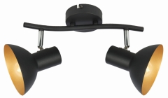 Lampa Sufitowa Żyrandol Listwa E27 Czarny ZLOTO