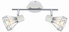 Lampa Sufitowa Żyrandol Listwa E14 Biały ABAŻUR Chrom