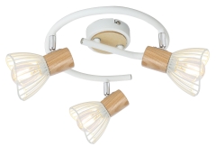Lampa Sufitowa Żyrandol MAX2 E14 Biały Drewno