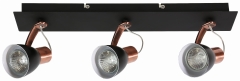 Lampa Sufitowa Żyrandol Listwa GU10 Czarny MIEDZIANY BEZ ŻARÓWKI