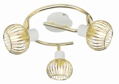 Lampa Sufitowa Żyrandol E14 Biały Złoty