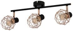 Lampa Sufitowa Żyrandol Listwa E14 Czarny Klosz Złoty
