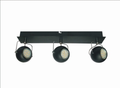Lampa Sufitowa Żyrandol Listwa LED GU10 Czarny Matowy