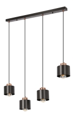 Lampa Wisząca Żyrandol czarna E27 Klosz Czarny