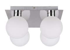 Lampa Sufitowa Żyrandol Chrom G9 Klosz Biały
