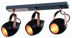 Lampa Sufitowa Żyrandol Listwa Czarny E14 Złoty