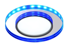 Ring LED Niebieska Oczko sufitowe Lampa Sufitowa Żyrandol Stała Okrągła SZKŁO PrzezroczystaNE