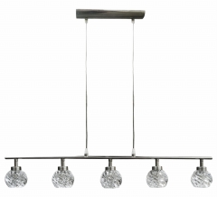 Lampa Wisząca Żyrandol G9 Satyna Nikiel Kryształki