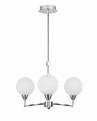Logos  Lampa Wisząca Żyrandol satynowy G9 Klosz Biały