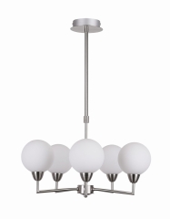 Logos  Lampa Wisząca Żyrandol satynowy 2 G9 Klosz Biały