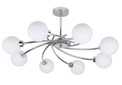 Lampa Wisząca Żyrandol Chrom G9 Klosz Biały