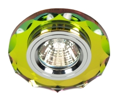 SS-12 MIX Chrom Oprawa Stropowa Wpuszczana Stała Okrągła SZKŁO MIX COLOR