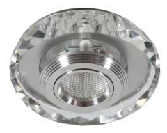 LED COB 230V Oprawa Stropowa Wpuszczana Stała Okrągła SZLIFOWANA SZKŁO PrzezroczystaNE