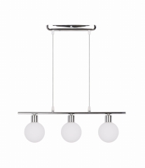 Lampa Wisząca Żyrandol Chrom G9 Klosz Biały