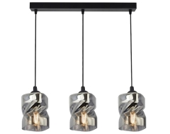 Lampa Wisząca Żyrandol Czarny E27 Klosz DYMIONY