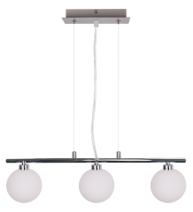 Lampa Wisząca Żyrandol Chrom G9 Klosz Biały