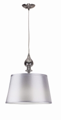 Lampa Wisząca Żyrandol Chrom E27 ABAŻUR Srebrny