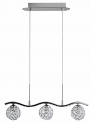 Lampa Wisząca Żyrandol G9 Chrom Przezroczysta