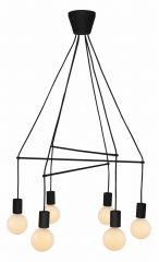 Lampa Wisząca Żyrandol E27 Czarny Matowy