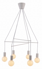 Lampa Wisząca Żyrandol E27 Biały Matowy