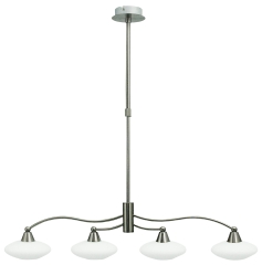Lampa Wisząca Żyrandol G9 Satyna-Nikiel BIAŁE SZKŁO
