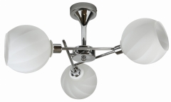 Lampa Wisząca Żyrandol E14 Chrom Klosz Biały