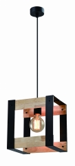 Lampa Wisząca Żyrandol Czarny E27 Klosz Czarny