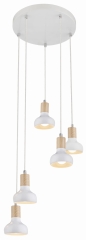 Lampa Wisząca Żyrandol E14 NA TALERZU Biały