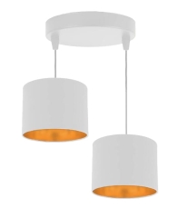 Lampa Wisząca Żyrandol Biały talerz E27 abażur Biały