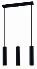 Lampa Wisząca Żyrandol Czarny 2 gu10 Klosz 25cm Czarny