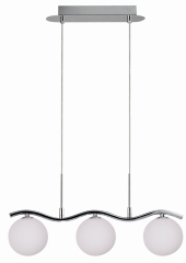 Lampa Wisząca Żyrandol Chrom G9 Klosz Biały