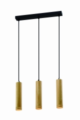 Lampa Wisząca Żyrandol Czarny 2 gu10 Klosz 25cm Drewniany